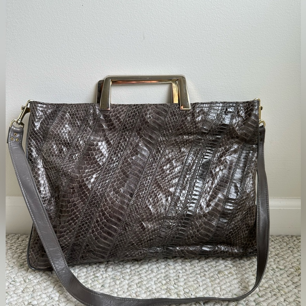Vintage Varon Gray Watersnake Shoulder Bag